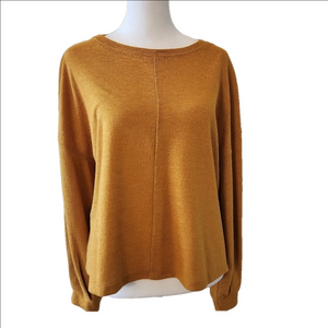 H&M GOLD LIGHTWEIGHT TOP - LONG SLEEVE - EUC